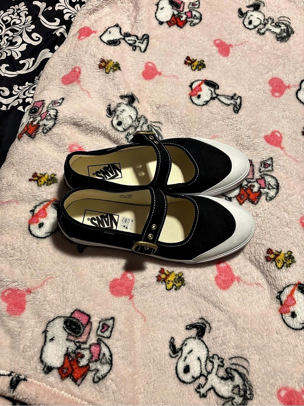 Cute Vans Mary Jane Black & White Sneakers